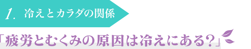 1.冷えとカラダの関係　「疲労とむくみの原因は冷えにある？」