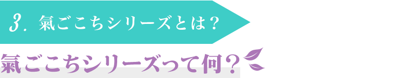 3.氣ごこちシリーズとは？氣ごこちシリーズって何？